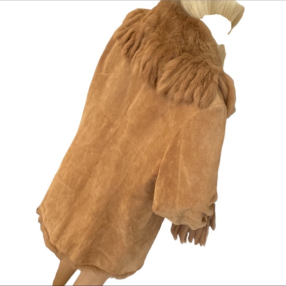 ASHLEY STEWART  | CAMEL FUR LEATHER COAT - Picture 5 of 16